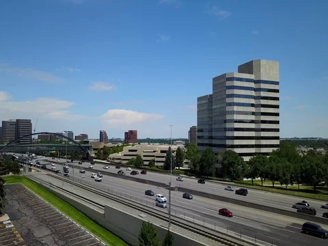 Aerial View of Denver Interstate Stock Footage 77957652