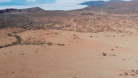 Aerial view of desert above the clouds Stock Footage 111246840