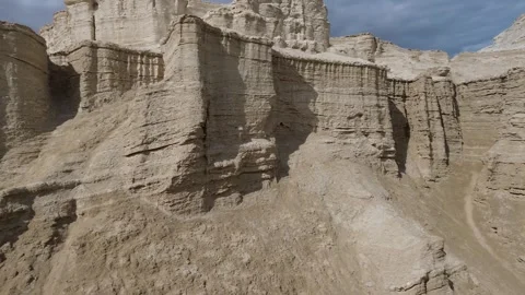 Aerial View of Desert Cliffs Erosion Video stock 302285947