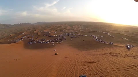 Aerial view of Desert Competition Stock Footage 48029577