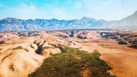 Aerial view of desert at the Libya Stock Illustration