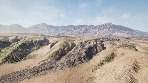 Aerial view of desert at the Libya Stock Illustration