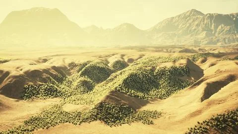 Aerial view of desert at the Libya Stock Illustration