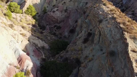 Aerial view of a desert wash Video stock 164609290