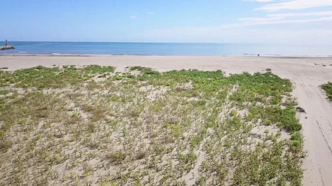 Aerial view of a deserted beach Stock Footage 86507560