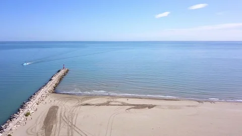 Aerial view of a deserted beach Stock Footage 86507584