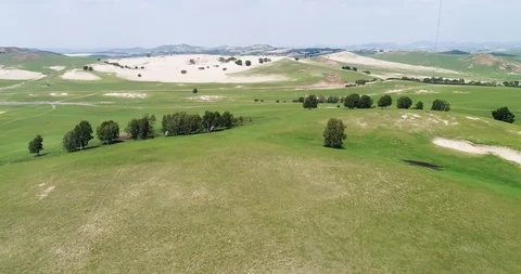 Aerial view of the desertification of the grassland Stock Footage 93177399