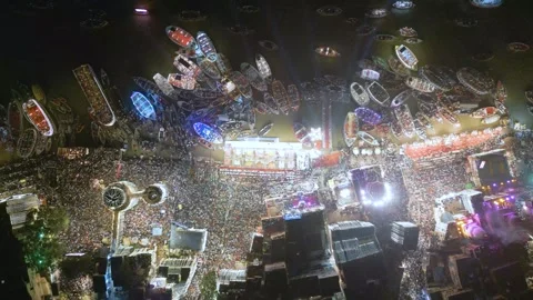 Aerial View of Dev Deepawali Varanasi Stock-Footage 321386832