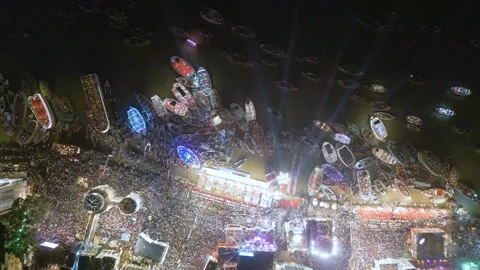Aerial View of Dev Deepawali Varanasi Stock-Footage 321386859