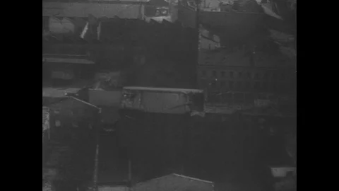 Aerial view of devastated Polish city Stock Footage 103388145