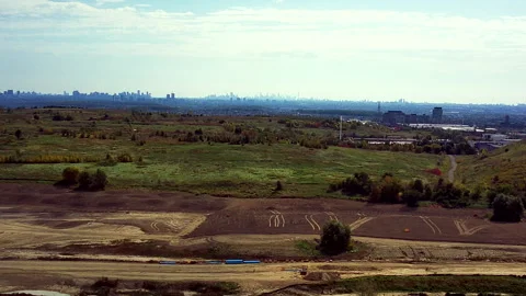 Aerial View of a Developing Area and Construction Site 動画素材 347151012