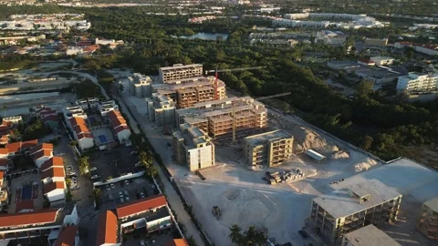 Aerial view of Development of New Coastal Area Leads Construction Site Video stock 272817705