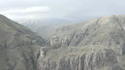 Aerial view of Devil Castle in Ardahan. 4K Footage in Turkey Stock Footage 234138606