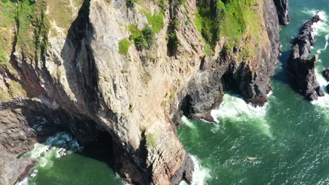 Aerial View of Devils Cauldron Stock Footage 312423108