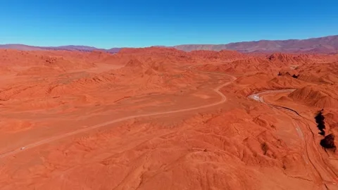 Aerial view of Devil's Desert in Los Andes Department, Argentina. Stock Footage 337856463