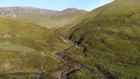 Aerial view Devil's Elbow Scottish Highlands Scotland UK Stock Footage 255156216