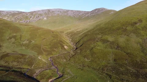 Aerial view Devil's Elbow Scottish Highlands Scotland UK Stock-Footage 255156283