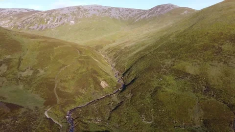 Aerial view Devil's Elbow Scottish Highlands Scotland UK Stock Footage 255156363