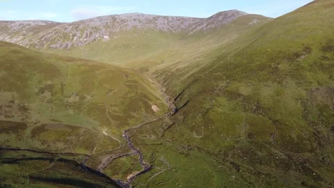 Aerial view Devil's Elbow Scottish Highlands Scotland UK Stock Footage 255156370