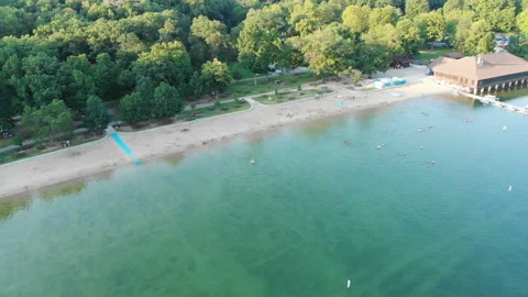 Aerial view Devil's Lake state park in Wisconsin. 库存影片 114167446
