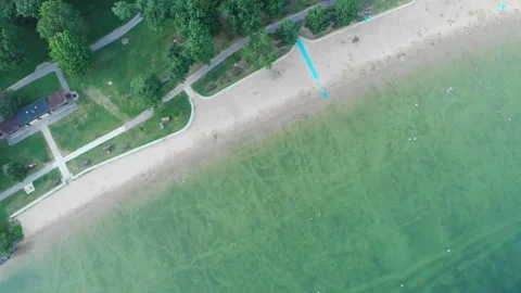 Aerial view Devil's Lake state park in Wisconsin. Vidéo 114168308