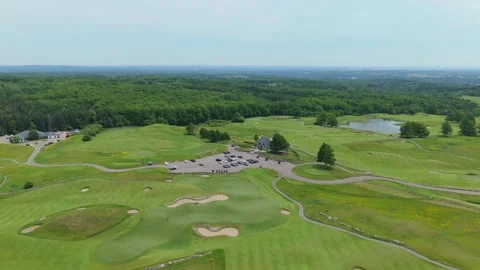 Aerial View of Devil's Paintbrush Golf Course Near Toronto, Lush Summer Video stock 340159816
