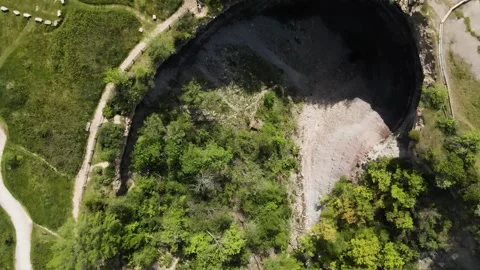 Aerial view of Devil's Punchbowl Conservation Area, Canada. Stock Footage 337635980