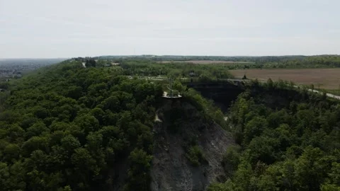 Aerial view of Devil's Punchbowl Conservation Area, Canada. Stock Footage 337637385