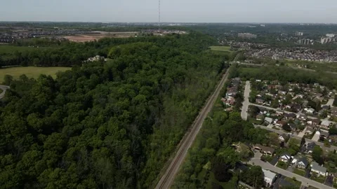 Aerial view of Devil's Punchbowl Conservation Area, Canada. Stock Footage 337637456