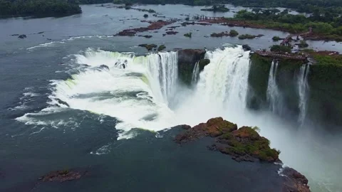 Aerial view of devil's throat at iguazu falls national park 動画素材 345103342