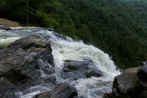 Aerial view of Devkar waterfalls also known as Kanoor waterfalls,Karnataka,.. Stock Photos