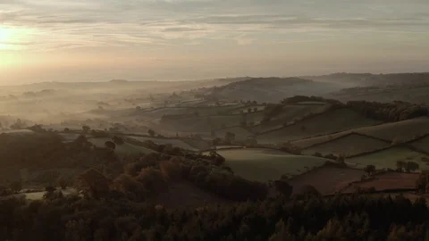 Aerial view of Devon Sunrise 動画素材 97742989