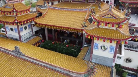 Aerial view devotee pray at Kek Lok Si Stock Footage 321392620