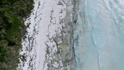 Aerial View of Diamond of Bahama Beach, Freeport, Grand Bahama, Bahamas Stock Footage 104829326