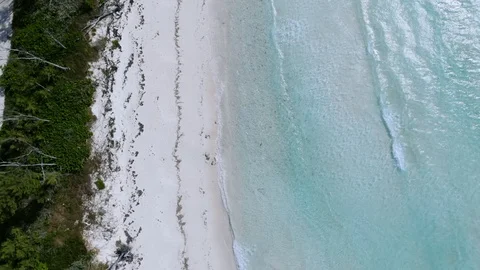 Aerial View of Diamond of Bahama Beach, Freeport, Grand Bahama, Bahamas Stock Footage 104829509