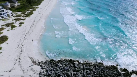 Aerial View of Diamond of Bahama Beach, Freeport, Grand Bahama, Bahamas Stock Footage 104830408