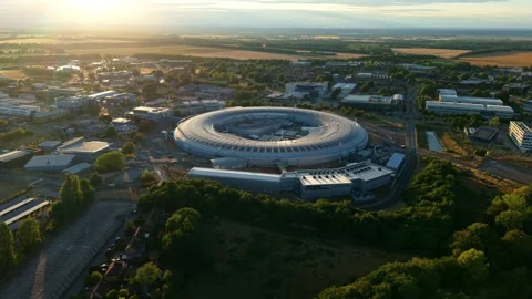 Aerial view of Diamond Light Source in Didcot, United Kingdom. Stock Footage 341423143