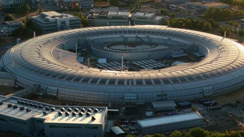 Aerial view of Diamond Light Source in Didcot, United Kingdom. Stock Footage 341423174