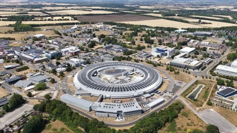 Aerial View of Diamond Light Source at Harwell Science Campus Video stock 346532422