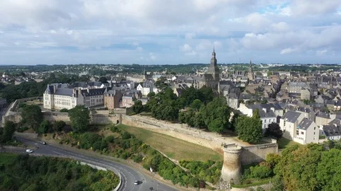 Aerial view of Dinan Stock Footage 117468611
