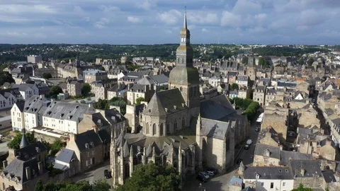 Aerial view of Dinan Stock Footage 117468701