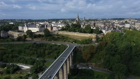 Aerial view of Dinan Stock Footage 117470060