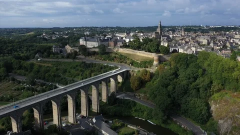 Aerial view of Dinan Stock Footage 117470686