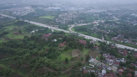 Aerial view of distace highway Stock Footage 291918328