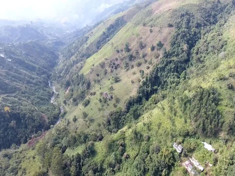 Aerial view of distant mountains Stock Footage 72443322