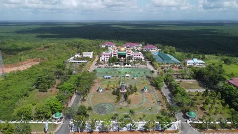Aerial view of the District Head Office of Tanah Bumbu Regency, South Kalim.. Stock Footage 248829567