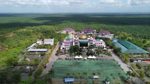 Aerial view of the District Head Office of Tanah Bumbu Regency, South Kalim.. Stock Footage 248829703