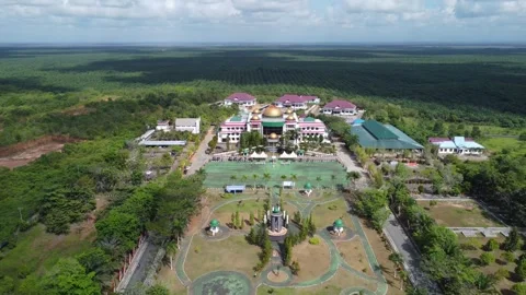 Aerial view of the District Head Office of Tanah Bumbu Regency, South Kalim.. Stock Footage 248829723