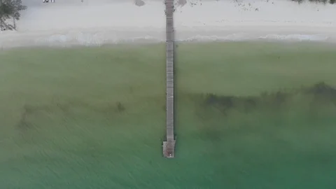 Aerial view of a dock with DJI Mavic air 4k Stock Footage 89570508