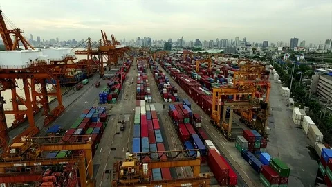 Aerial View of Dockyard Stock Footage